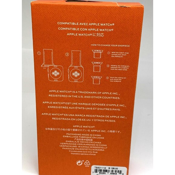 Tory Burch Apple Watch Band Case Size 38-45mm Braided Leather Strap TBS0111E - Picture 6 of 10